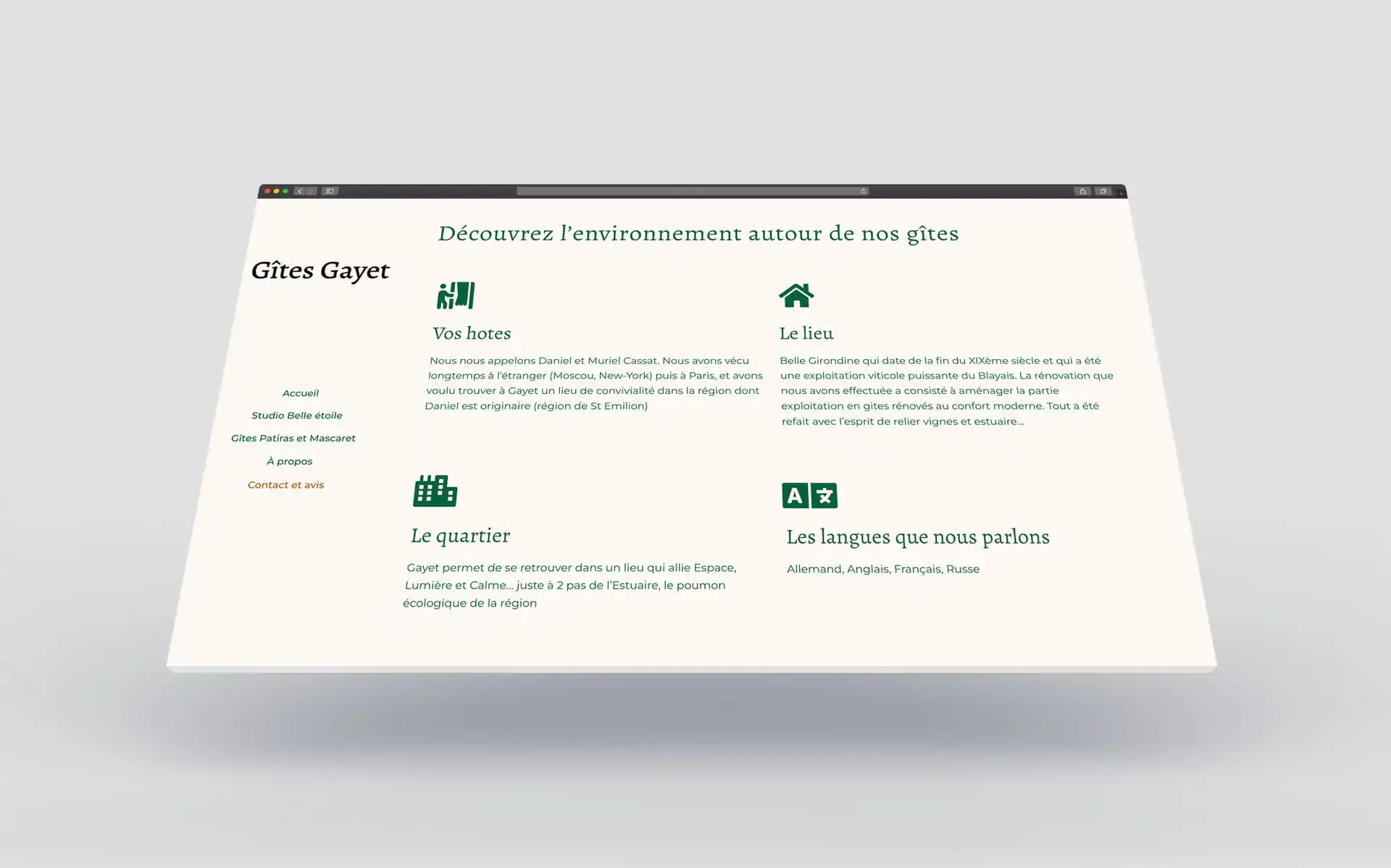 Gites Gayet données importantes