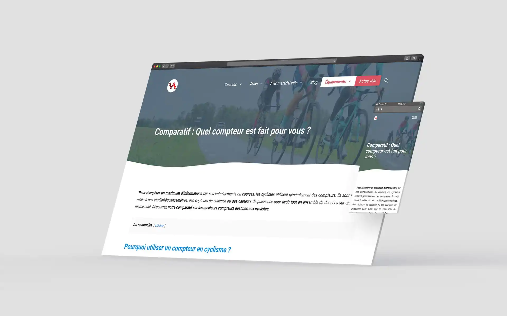 Revu Cycliste page comparatif